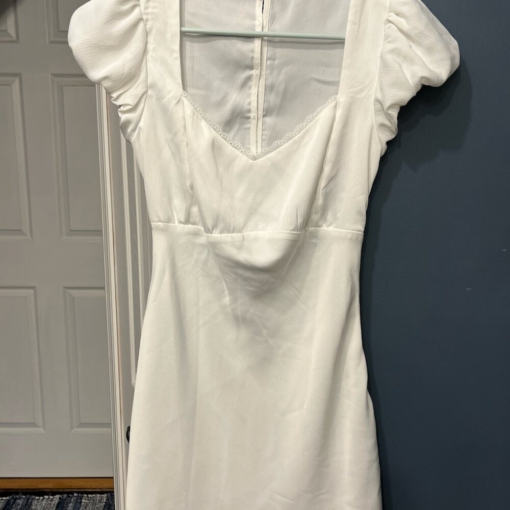 ✨ All in Favor Puff Sleeve Sweetheart Neck Dress – Ivory (XS) ✨
